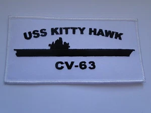 Aufnäher  Flugzeugträger  USS Kitty Hawk CV-63  ca 15x8 cm auch zum aufbügeln - Picture 1 of 1