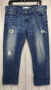 Level 99 Anthropologie Blue Distressed Capris Jeans Women's Size 29 Blue Denim - Picture 1 of 17