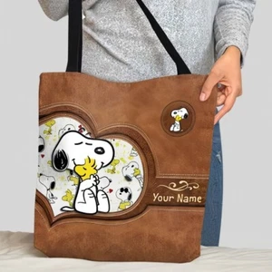 Personalized Snoopy Tote Bag, Custom Snoopy Shoulder Bag Gift - Picture 1 of 1