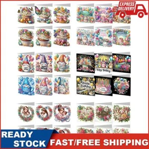 6Pcs Birthday Gnome Diamond Painting Greeting Cards for Holiday Party Favors - Picture 1 of 24