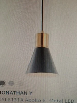 0098 New JONATHAN Y JYL6131A Apollo 6" Metal LED Pendant Contemporary Dimmable - Image 1 of 4