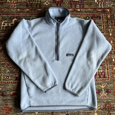 Vintage Patagonia Synchilla Sz S Light Blue 1/2 Zip Fleece Pullover Sweater - Image 1 of 4