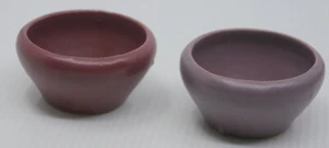 2 VINTAGE ZANESVILLE STONEWARE? ART POTTERY SMALL POTS, BOWLS, D18, MATTE GLAZE - Picture 1 of 6