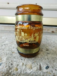 VINTAGE LAKE TAHOE VIRGINIA CITY SIESTA WARE WOOD HANDLED SOUVENIR MUG - Picture 1 of 3
