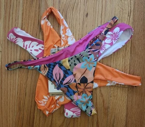 Billabong-Roxy-Volcom Skimpy Bikini Bottom Bundle of (3) Size L - Picture 1 of 13