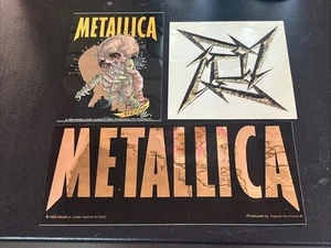 LOT OF 3 Vintage Metallica Logo Stickers 1996/1998 Yujean Stickems NOS - Picture 1 of 4