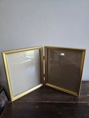 Gold Folding Free Standing Picture Frames Photo Size 8 X 10" Shabby Chic Cottage - Image 1 of 4