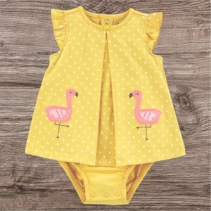Carters Bebé Niñas Talla 6-9 Meses Flamenco Traje de Sol Mameluco Sol Vestido Body - Imagen 1 de 2