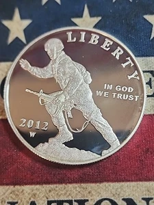 2012-W Unc Infantry Soldier Commemorative Silver Dollar $1 - Picture 1 of 2