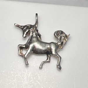 Vintage Sterling Silver 925 Unicorn Charm Pendant - Picture 1 of 3