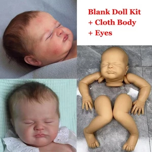 Kits de muñeca recién nacida renacida en blanco de 19 pulgadas molde de muñeca bebé prematuro para dormir realista - Imagen 1 de 5