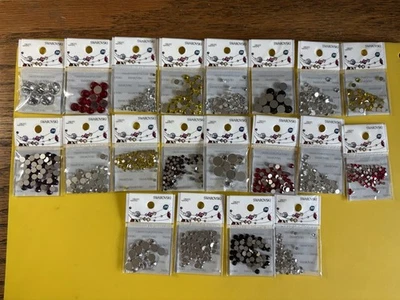 20-($10.00) RETAIL PKGS. SWAROVSKI FLATBACK CRYSTALS NIP SS09-SS48 (1282 PC) L20 - Image 1 of 4