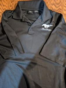 A6 Ford Stang Stuff MUSTANG PERFORMANCE POLO - BLACK WITH RUNNING HORSE Mens 2X - Picture 1 of 4