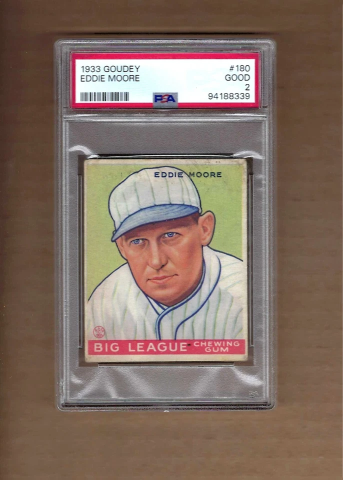 Goudey Eddie Moore 1933 # 180 PSA 2 Foto 1 de 1