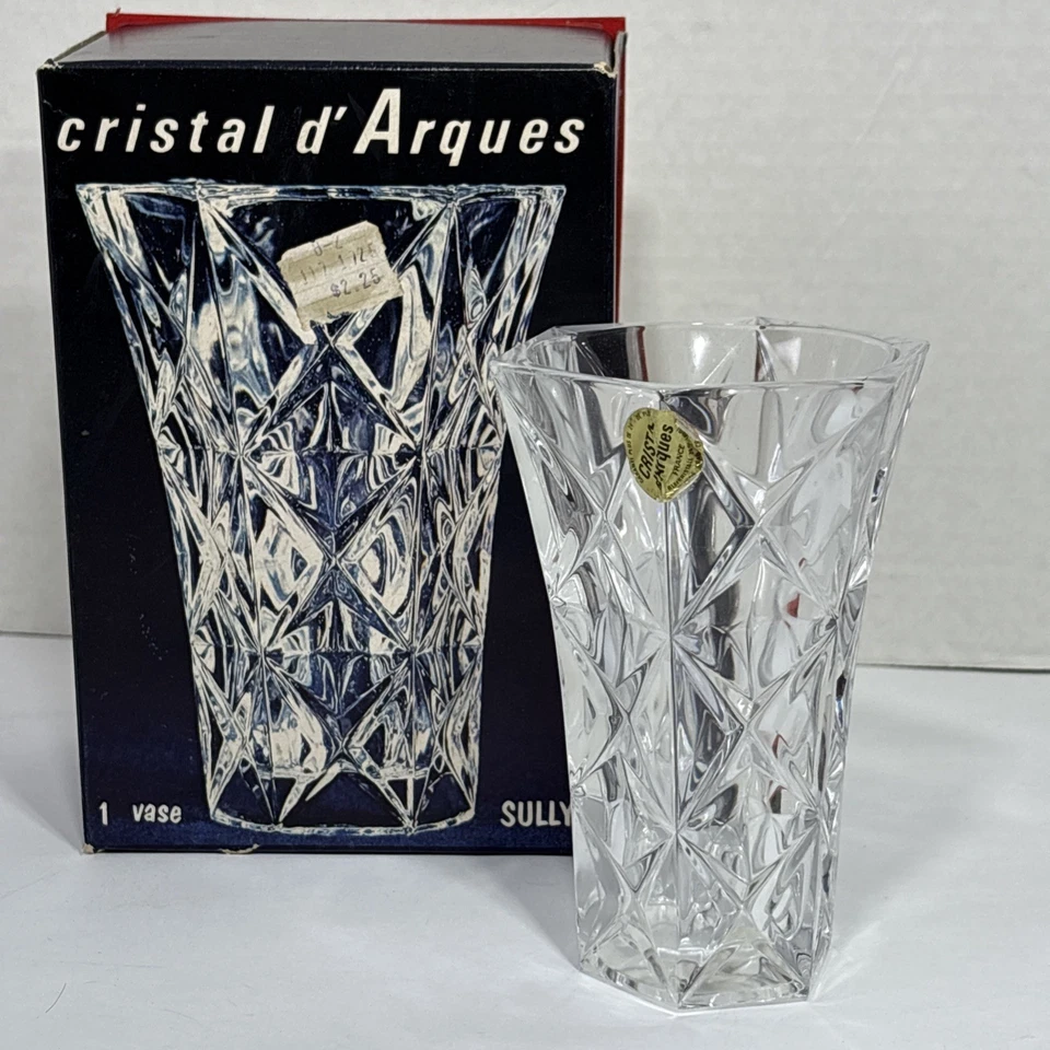 Florero Francia Vintage Cristal d'Arques 'Sully' 24% Cristal Plomo 5" Nuevo de Lote Antiguo Foto 1 de 4
