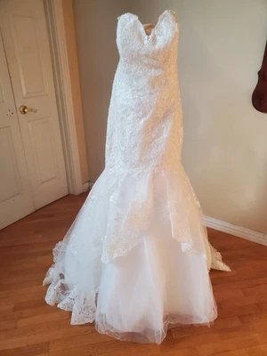 Vestido de noiva francês tamanho 14 novo com etiquetas - Imagem 1 de 4