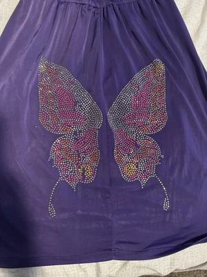 Rinestone Butterfly XXS Purple Dress Women's Vintage Y2K - Image 1 of 4