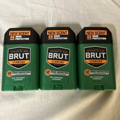 Lote de 3 desodorantes antitranspirantes Brut Stamina 2 oz Ea ¡CADUCADOS DESCONTINUADOS FS! Foto 1 de 4