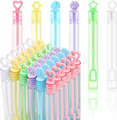 LOAVER 36 Pack Mini Bubble Wands Bulk for Kids,Assorted Pastel Rainbow Bubble Wa