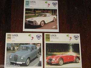 LANCIA ASTURA SPIDER APPIA, FLAMINIA GT 3 photo+specs CARDS, FREE POST AUSTRALIA - Picture 1 of 2