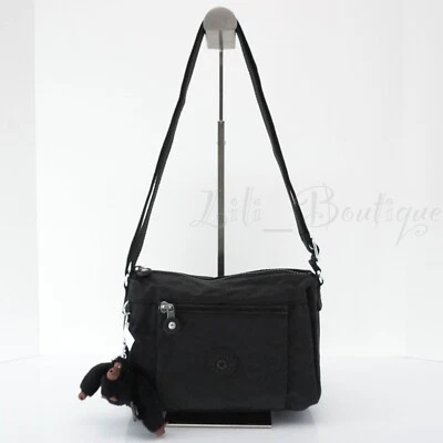 Kipling Wes Crossbody Shoulder Bag Purse Polyamide HB6555 Black Tonal NWT $84 - Image 1 of 4