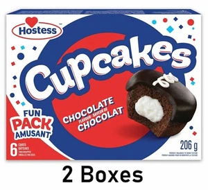 Hostess Cupcakes Chocolate Cake 206g Each 2 Boxes - Picture 1 of 2