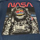 NASA Shirt Mens Small S Blue Red Fifth Sun Astronaut Space Shuttle Long Sleeve