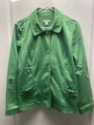 Charter Club Trébol Verde Ligero Guisante Abrigo Chaqueta Mangas Enrollables Talla Grande Foto 1 de 4