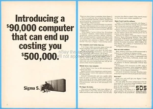 Computadora Scientific Data Systems SDS Santa Monica CA Sigma 1967 5 anuncio de 90.000 USD - Imagen 1 de 3