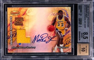2001 Topps Xpectations Bowman's Best Magic Johnson Jersey /50 Auto BGS 8.5/10 - Picture 1 of 2