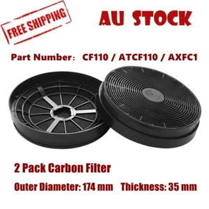 2x Carbon Filters ATCF110 CF110 for Omega Smeg Rangehood Range Hood ORW9XA AU - Picture 1 of 2