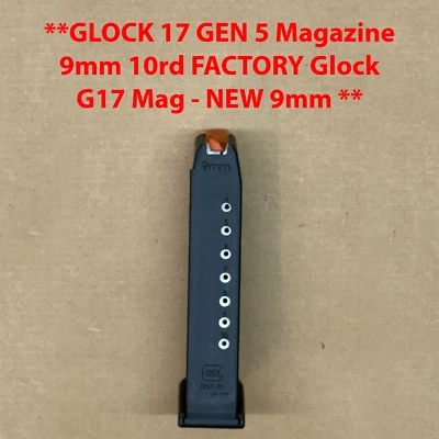 Заводской магазин на 10 патронов для Glock поколения 5 G17/G34/G45/G47 9 мм черный - Glock 47290 - Изображение 1 из 4