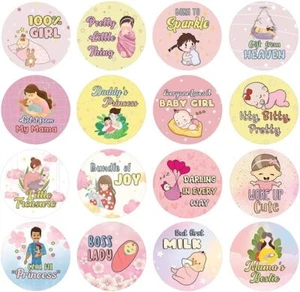 Neu Baby Mädchen Zitate Aufkleber (10 Sets x 16 Designs) - Bild 1 von 6