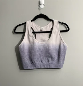 I Believe Sports Bra Women 3X Purple Ombre Wireless Activewear Gym Yoga - Picture 1 of 8
