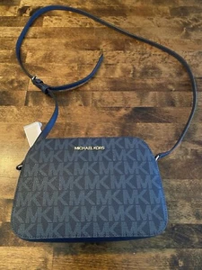 New W/Tags Michael Kors Houston Zip Crossbody, Admiral Blue - Picture 1 of 6