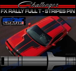 2008 - 2014 Dodge Challenger Full Rally Hood T Stripe Kit Top Quality Stripes  - Picture 1 of 8