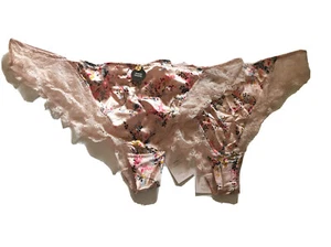 2x M&S Rosie Light Pink Mix Floral Luxe Silk & Vintage Lace Miami Briefs Size 22 - Picture 1 of 4