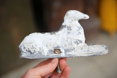 Vintage Greyhound Dog Cast Aluminum Hurricane Metal Gate Fence Topper Finial Cover