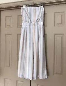 White House Black Market | Strapless Striped Culotte Jumpsuit | Size 4 - Picture 1 of 4