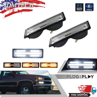 Clear Dynamic SWITCHBACK LED DRL Signal Lights For 88-98 Chevy/GMC C/K 1500/2500 - Image 1 of 4