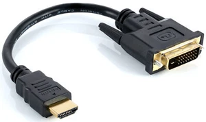 Poppstar HDMI Stecker zu DVI Stecker, vergoldete Kontakte, 12 cm Kabel - Bild 1 von 3