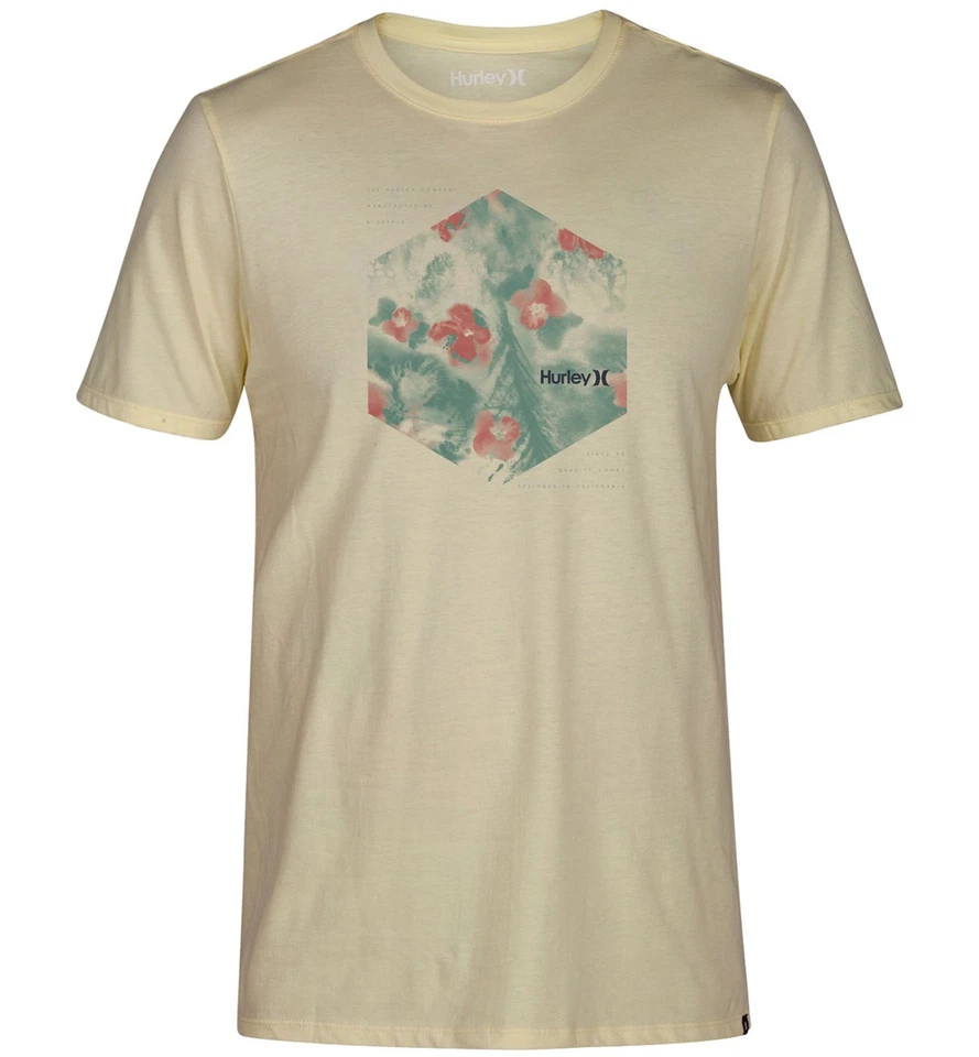 $115 Camiseta Top Hurley Para Hombres Amarillo Gráfico Cuello Redondo Manga Corta Logo Algodón S Foto 1 de 1