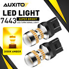 2x Super Bright 54smd Amber Yellow 7443 7440 LED Rear Turn Signal Bulbs Light US