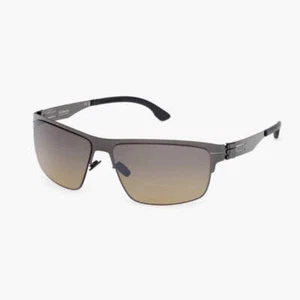 Occhiali da sole Ic! Berlin Nate 63 15 150 Gun metal Yellow Brown lens 100% Aut - Picture 1 of 8