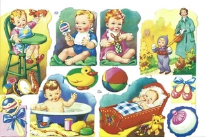 Mamelok English Embossed Scrap Die Cut - Cute Babies, Toddlers, Children 1290 - Picture 1 of 2