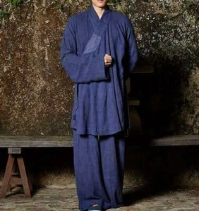 Herren Shaolin Mönch Kung Fu Uniform buddhistische Robe Meditation 2-teilig Tai Chi Anzug b89 - Bild 1 von 17