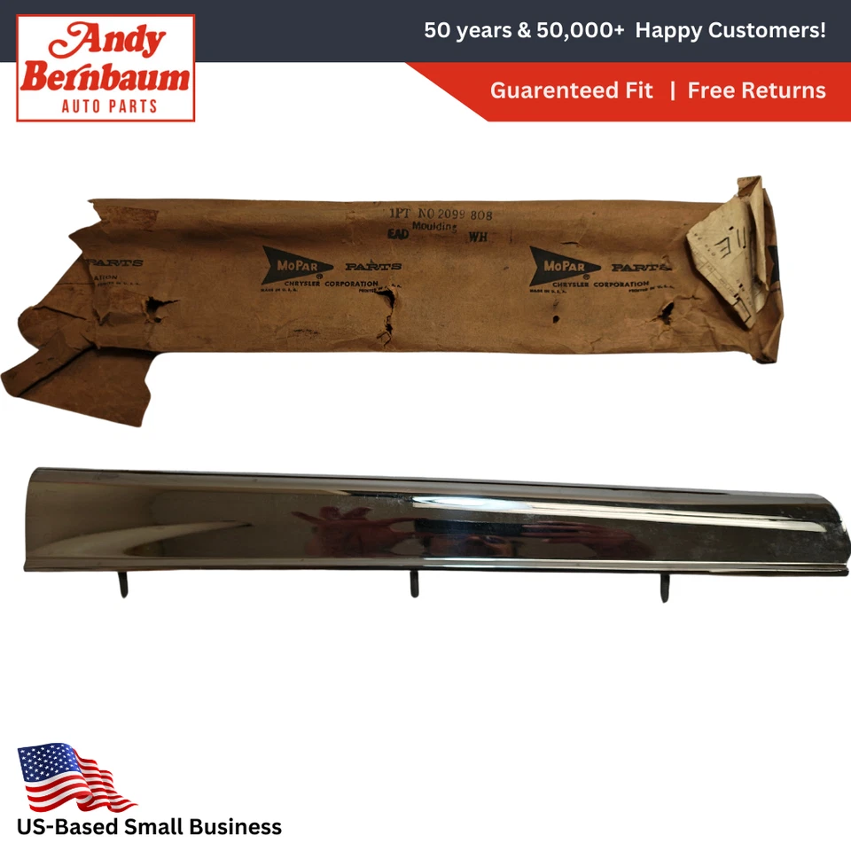 Chrysler 1962 barra de parrilla central delantera moldura cromada 2099808 nuevo en stock Foto 1 de 4