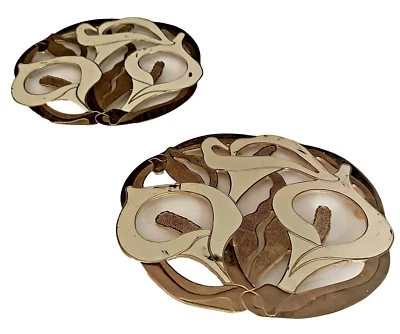 Par de remaches de metal Art Nouveau Calla Lily incrustaciones de esmalte 9,5"x8" Foto 1 de 4