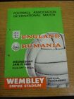 15/01/1969 England v Rumania [At Wembley] (Faint Crease, Punched Holes). Bobfran