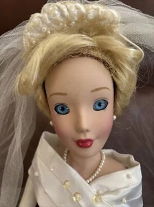 Disney Porcelain Princess Doll Bride Cinderella. 16" Tall Wedding Gown Brass Key - Picture 1 of 13